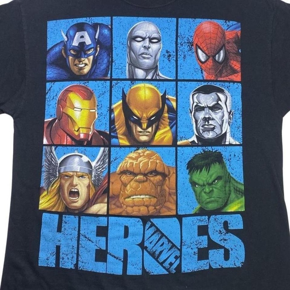 Vintage‎ Marvel Mad Engine Superheroes Captain America Hulk shirt
